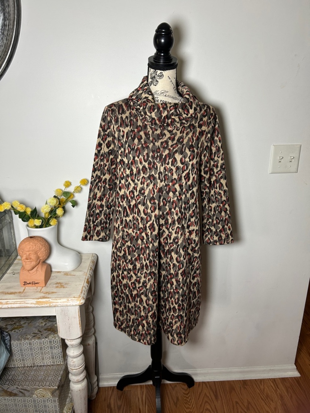 Tyler Boe Animal Print Cowl Neck Dress Women’s size S